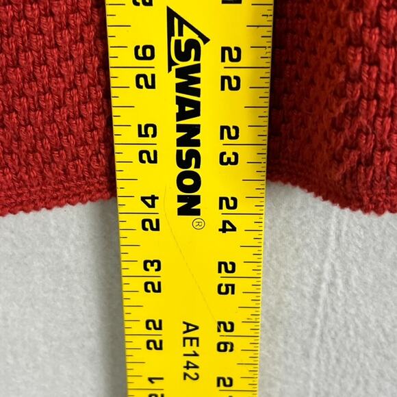 Little Journeys Chicago Knit Sweater Women's Size M Alpaca Wool Blend Red V Neck - Picture 7 of 8